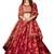 Maroon & Peach Colored Dori, Zari, and Sequins embroidered & Digital Floral Printed organza party wear Lehenga