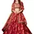 Maroon & Peach Colored Dori, Zari, and Sequins embroidered & Digital Floral Printed organza party wear Lehenga