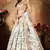 Off-White and Beige Organza Printed Lehenga