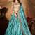 Sky-blue & Beige Dori, Zari, and Sequins embroidered & Floral organza Lehenga Choli for bride