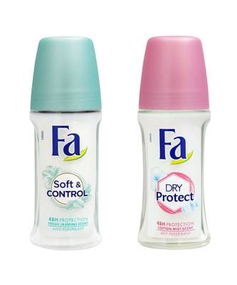 Fa Pack of  Soft & Control Roll On & Dry & Protect Roll On 1