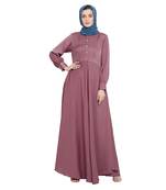 Light-pink plain nida abaya