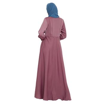 Light-pink plain nida abaya 5
