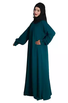 Green embroidered crepe abaya