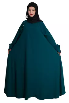 Green embroidered crepe abaya