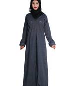 Blue embroidered denim abaya