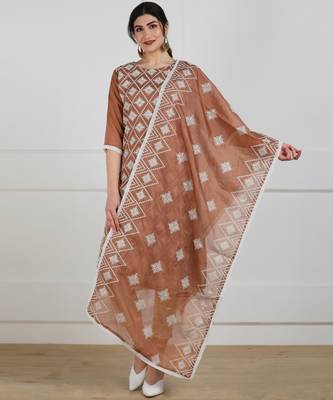 Light-brown embroidered synthetic salwar 1