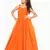 Kids Orange Wedding Wear Gown For Girls 