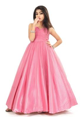 Girls Light Pink Gown For Kids  1