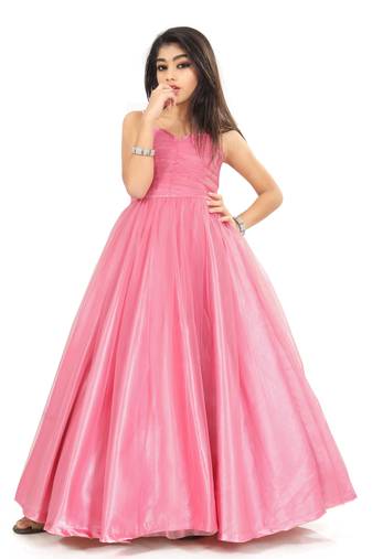 Girls Light Pink Gown For Kids 