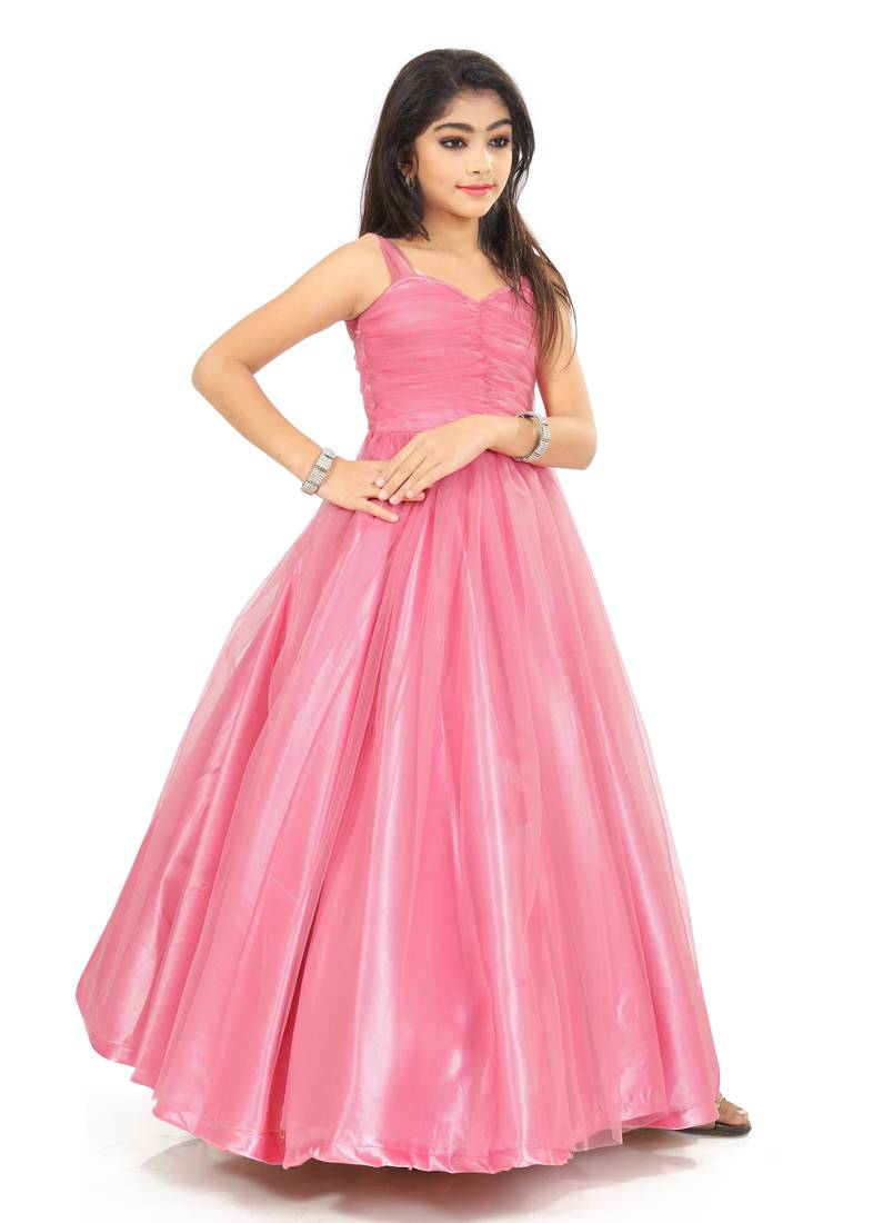 Girls Light Pink Gown For Kids 