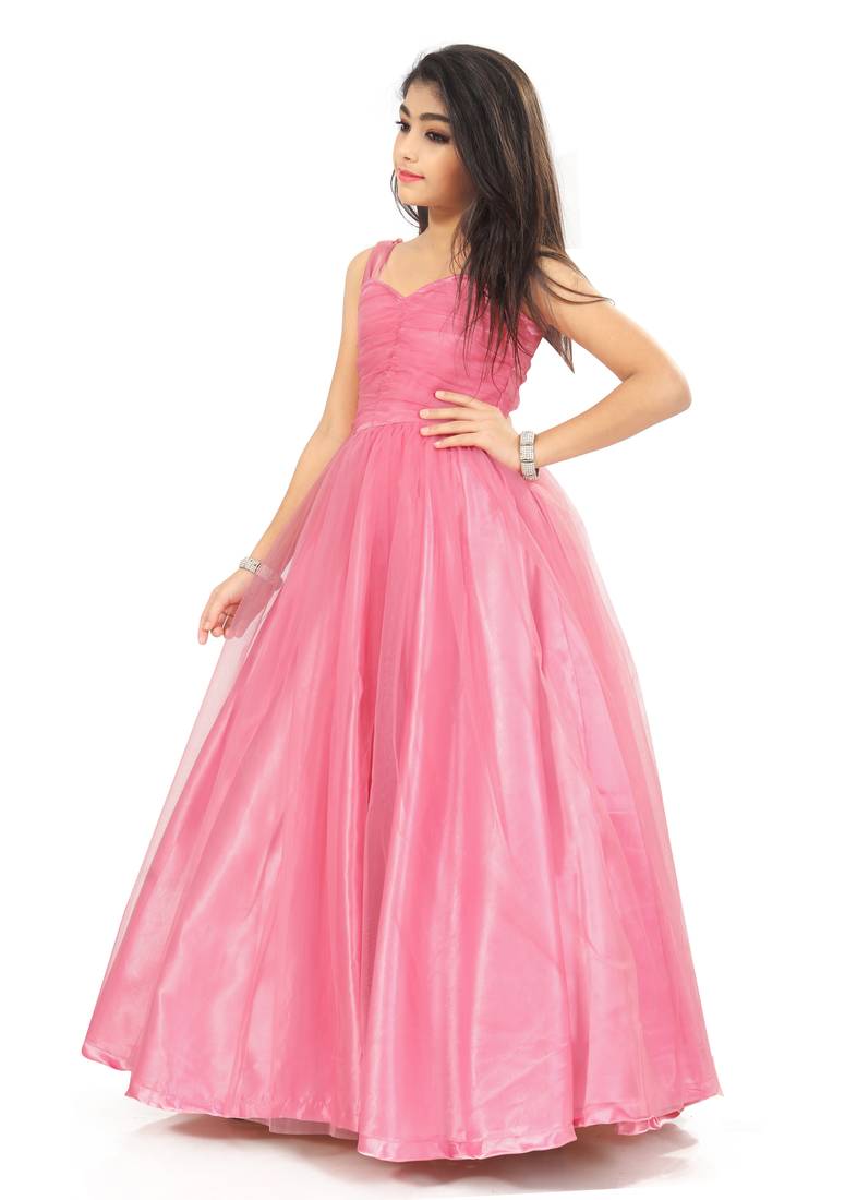 Girls Light Pink Gown For Kids 