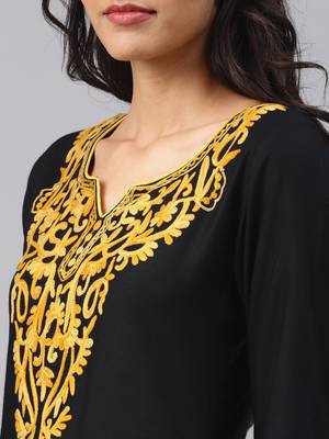 Black embroidered cotton embroidered-kurtis 4