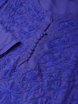 Blue embroidered cotton embroidered-kurtis 5