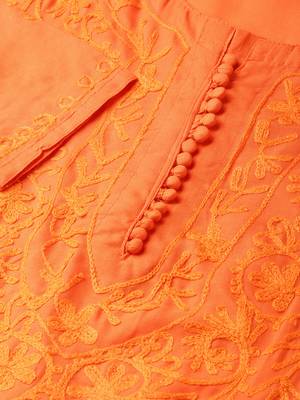 Orange embroidered cotton embroidered-kurtis 5