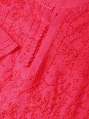 Pink embroidered cotton embroidered-kurtis 5