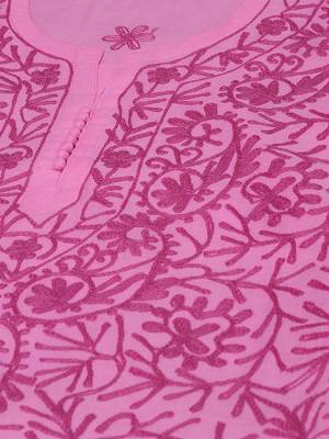 Pink embroidered cotton embroidered-kurtis 5