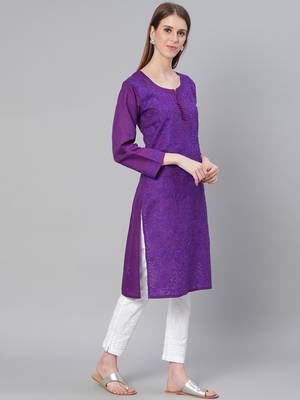 Purple embroidered cotton embroidered-kurtis 4