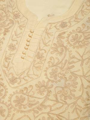 Beige embroidered cotton embroidered-kurtis 5