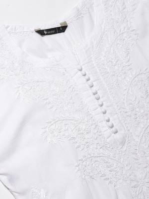 White embroidered cotton embroidered-kurtis 5