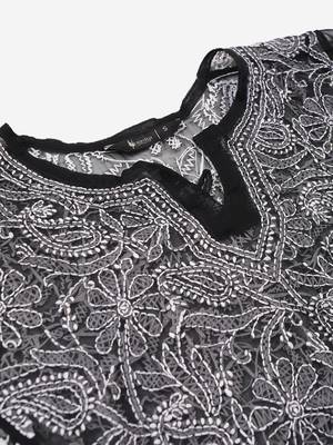 White embroidered georgette embroidered-kurtis 5