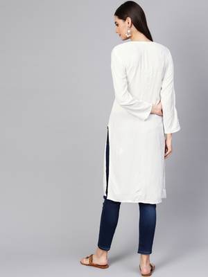 White embroidered cotton embroidered-kurtis 2