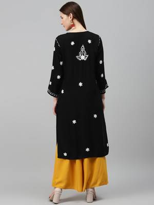 Black embroidered cotton embroidered-kurtis 2