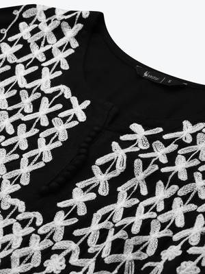Black embroidered cotton embroidered-kurtis 5