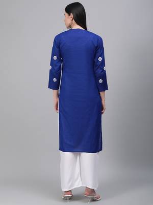 Navy-blue embroidered cotton embroidered-kurtis 2