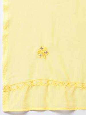 Yellow embroidered polyester embroidered-kurtis 4