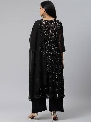 Black embroidered polyester embroidered-kurtis 2