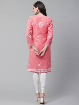 Coral embroidered cotton embroidered-kurtis 2