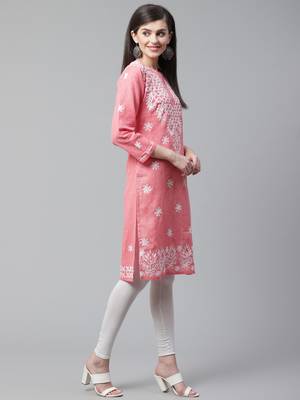 Coral embroidered cotton embroidered-kurtis 3