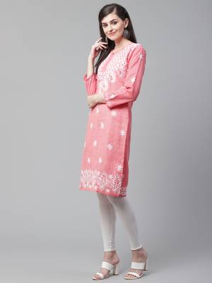 Coral embroidered cotton embroidered-kurtis 4