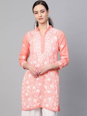 Coral embroidered cotton embroidered-kurtis 1