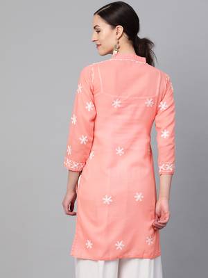 Coral embroidered cotton embroidered-kurtis 2