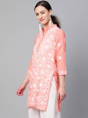 Coral embroidered cotton embroidered-kurtis 4