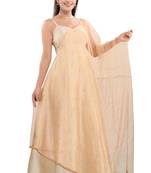 Salwar Studio Women's Gold Art Silk Self Design Dupatta