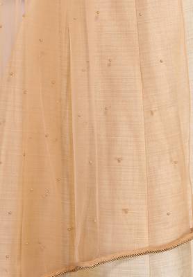 Salwar Studio Women's Gold Art Silk Self Design Dupatta 3