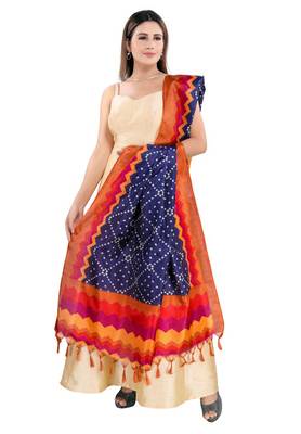 Salwar Studio Women's Navy Blue Art Silk Printed Dupatta 2