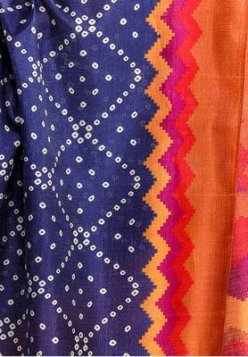 Salwar Studio Women's Navy Blue Art Silk Printed Dupatta 3