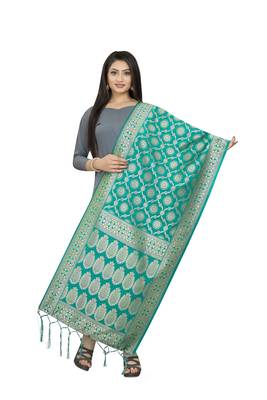 Rama Banarasi Silk Jacquard Woven Dupatta 1