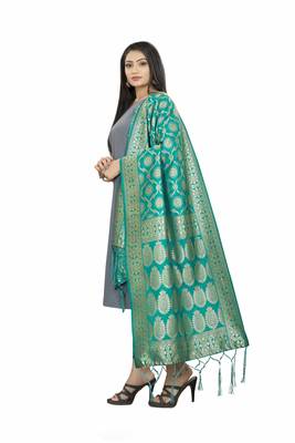 Rama Banarasi Silk Jacquard Woven Dupatta 2