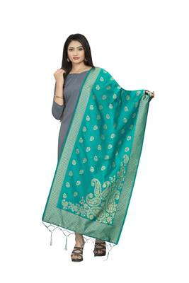 Rama Banarasi Silk Jacquard Woven Dupatta 1
