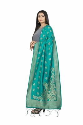 Rama Banarasi Silk Jacquard Woven Dupatta 2