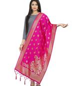 RaniPink Banarasi Silk Jacquard Woven Dupatta