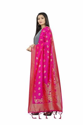 RaniPink Banarasi Silk Jacquard Woven Dupatta 2