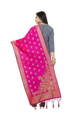 RaniPink Banarasi Silk Jacquard Woven Dupatta 3