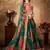 Green & Orange Colored Dori, Zari, and Sequins embroidered & Digital Floral Printed organza wedding Lehenga choli