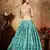 Sky-blue & Beige Dori, Zari, and Sequins embroidered & Floral organza Lehenga Choli for bride